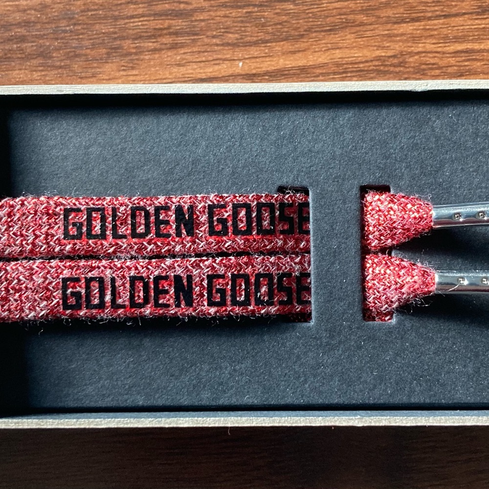 Golden Goose Laces, Red/Burgundy Metallic